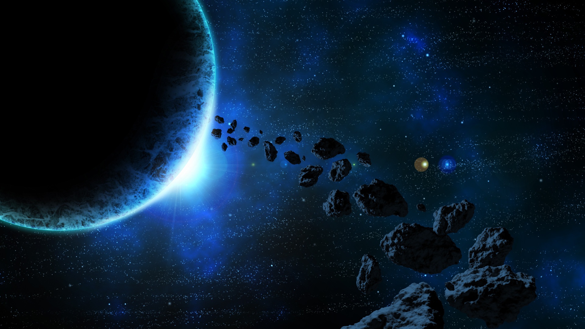 space asteroids planet